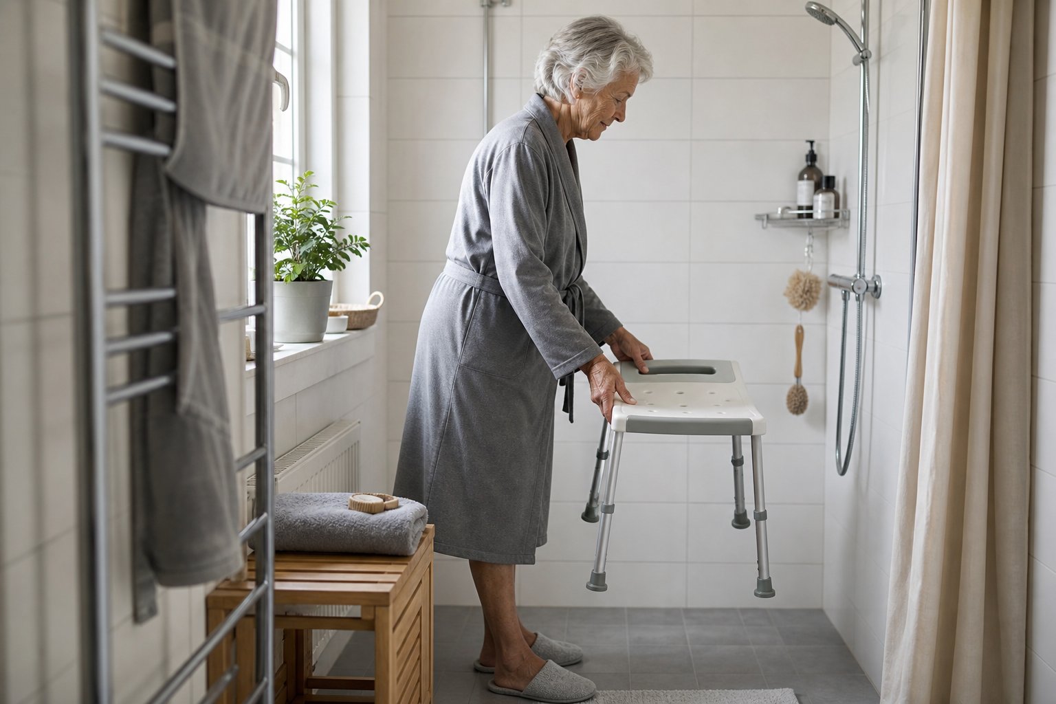 Duschstol – så väljer du sits, ryggstöd och armstöd