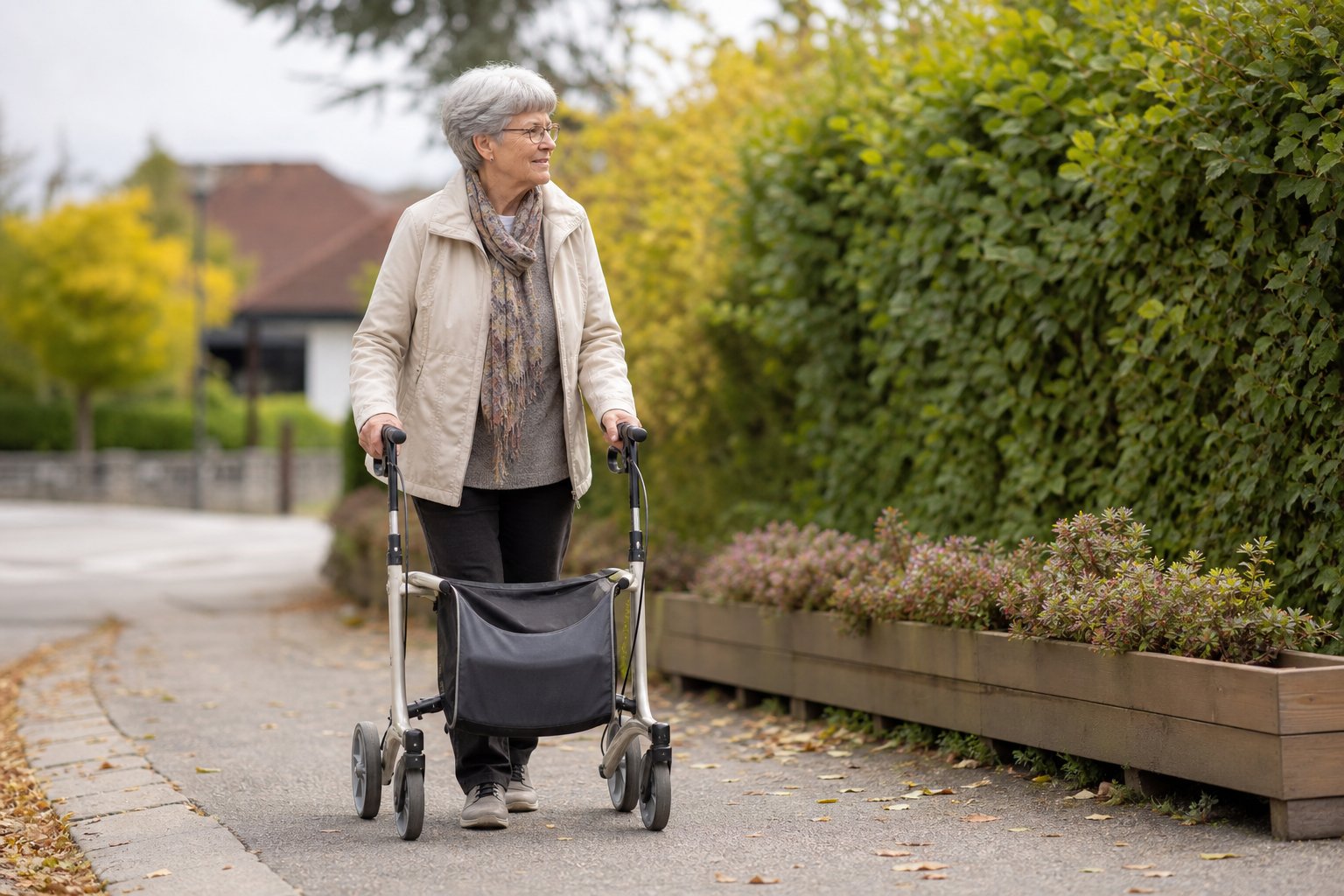 Rollator utomhus – välj hjul och bromsar för dina promenader
