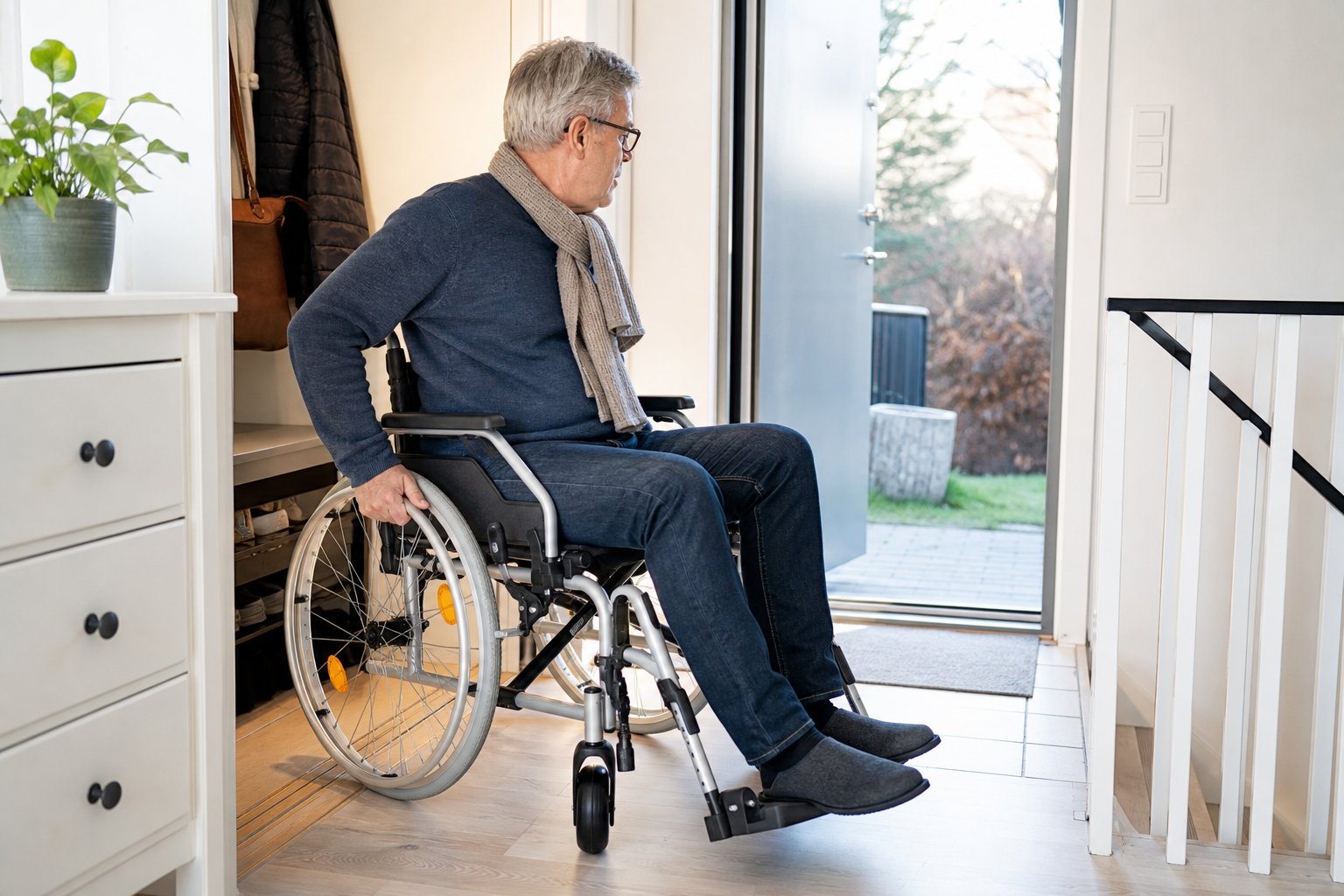 Vårdarbroms på rullstol – när den behövs